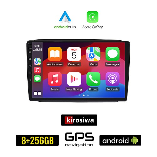 KIROSIWA SKODA FABIA (2007-2015) Android οθόνη αυτοκίνητου 8GB + 256GB με GPS WI-FI (ηχοσύστημα αφής 10" ιντσών Android Auto Apple Carplay Youtube Playstore MP3 USB Radio Bluetooth Mirrorlink εργοστασιακή, 4x60W)