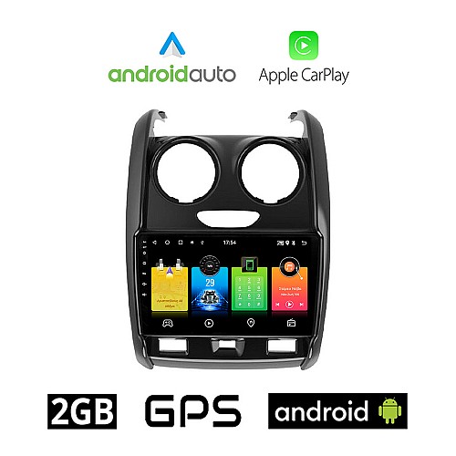 DACIA DUSTER (2012 - 2019) Android οθόνη αυτοκίνητου 2GB με GPS WI-FI (ηχοσύστημα αφής 9" ιντσών OEM Android Auto Apple Carplay Youtube Playstore MP3 USB Radio Bluetooth Mirrorlink εργοστασιακή, 4x60W, AUX)