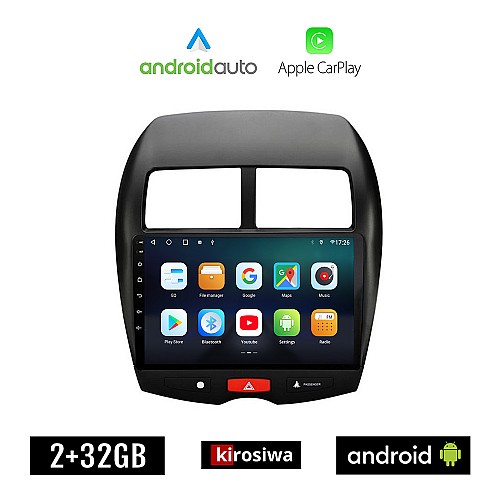 KIROSIWA PEUGEOT 4008 (2012 - 2018) Android οθόνη αυτοκίνητου 2GB με GPS WI-FI (ηχοσύστημα αφής 10" ιντσών Android Auto Apple Carplay Youtube Playstore MP3 USB Radio Bluetooth Mirrorlink εργοστασιακή 4x60W AUX)