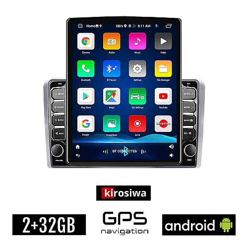 KIROSIWA OPEL Android για CORSA C D ASTRA H G VECTRA ZAFIRA MERIVA οθόνη αυτοκίνητου 2GB με GPS WI-FI (ηχοσύστημα αφής 9.7" ιντσών OEM Youtube Playstore MP3 USB Radio Bluetooth εργοστασιακή 4x60W, ασημί)