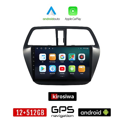 KIROSIWA SUZUKI SX4 S-CROSS (μετά το 2014) Android οθόνη αυτοκίνητου 12GB + 512GB με GPS WI-FI (ηχοσύστημα αφής 9" ιντσών OEM Android Auto Apple Carplay Youtube Playstore MP3 USB Radio Bluetooth Mirrorlink εργοστασιακή, AUX, 4x60W)