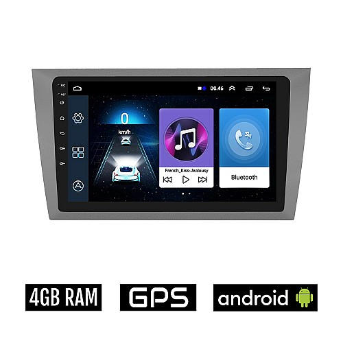 VOLKSWAGEN GOLF 6 (2008 - 2013) Android οθόνη αυτοκίνητου 4GB με GPS WI-FI (VW ηχοσύστημα αφής 9" ιντσών OEM Youtube Playstore MP3 USB Radio Bluetooth Mirrorlink εργοστασιακή, 4x60W, AUX, ασημί)