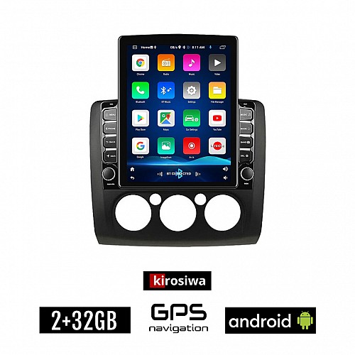 KIROSIWA FORD FOCUS (2005 - 2011) *Με χειροκίνητο κλιματισμό Android οθόνη αυτοκίνητου 2GB με GPS WI-FI (ηχοσύστημα αφής 9.7" ιντσών OEM Youtube Playstore MP3 USB Radio Bluetooth εργοστασιακή 4x60W μαύρο)