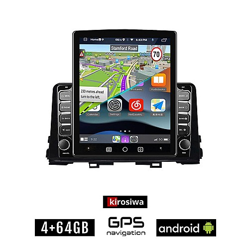 KIROSIWA KIA PICANTO μετά το 2017 Android οθόνη αυτοκίνητου 4GB με GPS WI-FI (ηχοσύστημα αφής 9.7" ιντσών OEM Youtube Playstore MP3 USB Radio 4+64GB Bluetooth Mirrorlink εργοστασιακή, 4x60W, AUX)