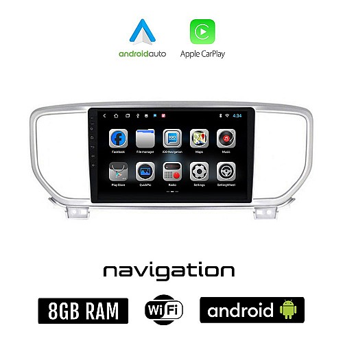 KIA SPORTAGE (μετά το 2018) Android οθόνη αυτοκίνητου 8GB + 128GB με GPS WI-FI (ηχοσύστημα αφής 9" ιντσών OEM Android Auto Apple Carplay Youtube Playstore MP3 USB Radio Bluetooth Mirrorlink εργοστασιακή, 4x60W)