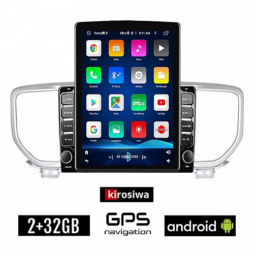 KIROSIWA KIA SPORTAGE (μετά το 2018) Android οθόνη αυτοκίνητου 2GB με GPS WI-FI (ηχοσύστημα αφής 9.7" ιντσών OEM Youtube Playstore MP3 USB Radio Bluetooth Mirrorlink εργοστασιακή, 4x60W, AUX)