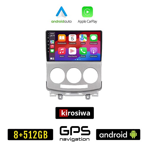 KIROSIWA MAZDA 5 (2004 - 2010) Android οθόνη αυτοκίνητου 8GB + 256GB με GPS WI-FI (ηχοσύστημα αφής 9" ιντσών OEM Android Auto Apple Carplay Youtube Playstore MP3 USB Radio Bluetooth Mirrorlink εργοστασιακή, 4x60W, AUX)