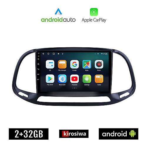KIROSIWA OPEL COMBO (2015 - 2018) Android οθόνη αυτοκίνητου 2GB με GPS WI-FI (ηχοσύστημα αφής 9" ιντσών OEM Android Auto Apple Carplay Youtube Playstore MP3 USB Radio Bluetooth Mirrorlink εργοστασιακή, 4x60W, AUX)