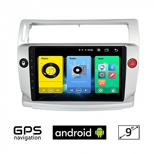 CITROEN C4 (2004 - 2010) Android οθόνη αυτοκίνητου με GPS WI-FI (ηχοσύστημα αφής 9" ιντσών OEM Youtube Playstore MP3 USB Radio Bluetooth Mirrorlink εργοστασιακή, 4x60W, AUX) CIT356