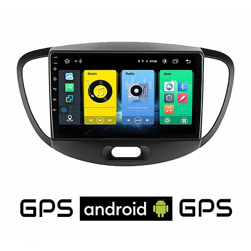HYUNDAI i10 (2008 - 2013) Android οθόνη αυτοκίνητου με GPS WI-FI (ηχοσύστημα αφής 9" ιντσών OEM Youtube Playstore MP3 USB Radio Bluetooth Mirrorlink εργοστασιακή, 4x60W, AUX) HY782