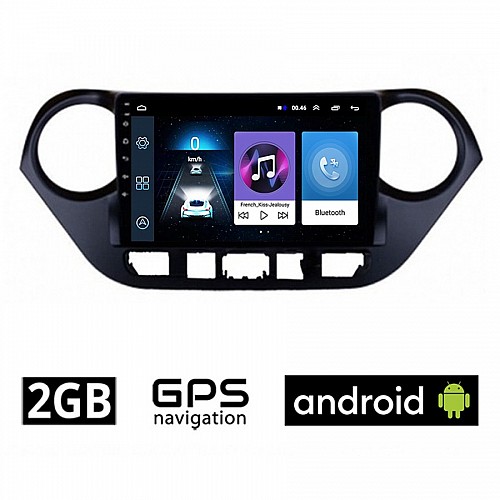 HYUNDAI i10 (μετά το 2014) Android οθόνη αυτοκίνητου 2GB με GPS WI-FI (ηχοσύστημα αφής 9" ιντσών OEM Youtube Playstore MP3 USB Radio Bluetooth Mirrorlink εργοστασιακή, 4x60W, AUX) HY270-2GB