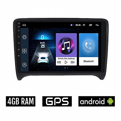 AUDI TT (2007 - 2015) Android οθόνη αυτοκίνητου 4GB με GPS WI-FI (ηχοσύστημα αφής 9" ιντσών OEM Youtube Playstore MP3 USB Radio Bluetooth Mirrorlink εργοστασιακή, 4x60W, AUX) AU25-4GB