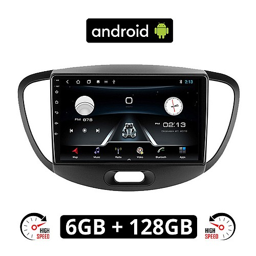 HYUNDAI i10 (2008 - 2013) Android οθόνη αυτοκίνητου 6GB με GPS WI-FI (ηχοσύστημα αφής 9" ιντσών OEM Youtube Playstore MP3 USB Radio Bluetooth Mirrorlink εργοστασιακή, 4x60W, AUX) HY782-6GB