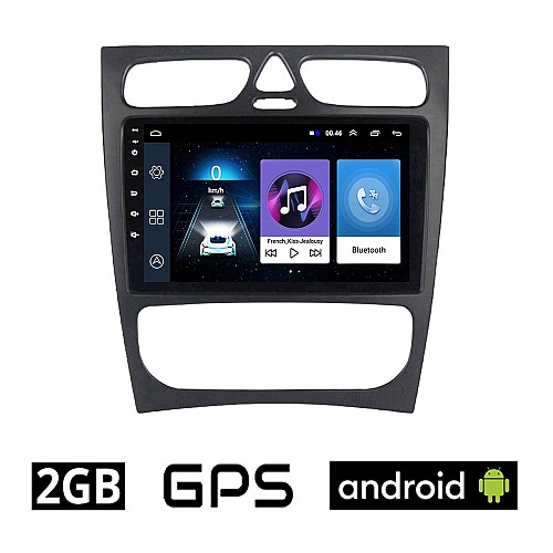 MERCEDES CLK (W209) 1999 - 2004 Android οθόνη αυτοκίνητου 2GB με GPS WI-FI (ηχοσύστημα αφής 9" ιντσών OEM Youtube Playstore MP3 USB Radio Bluetooth Mirrorlink εργοστασιακή, 4x60W, Benz)