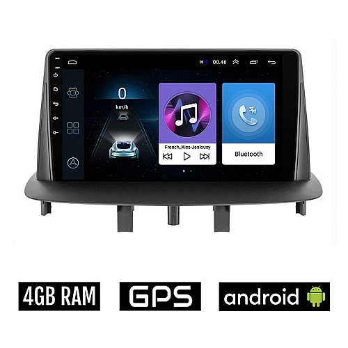 RENAULT MEGANE 3 (2009-2014) Android οθόνη αυτοκίνητου 4GB με GPS WI-FI (ηχοσύστημα αφής 9" ιντσών OEM Youtube Playstore MP3 USB Radio Bluetooth Mirrorlink εργοστασιακή, 4x60W, AUX) RE12-4GB
