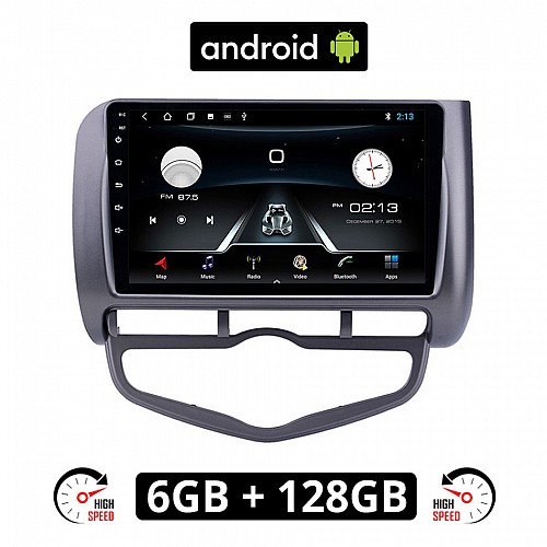 HONDA JAZZ (2002-2008) CLIMA Android οθόνη αυτοκίνητου 6GB με GPS WI-FI (ηχοσύστημα αφής 9" ιντσών OEM Youtube Playstore MP3 USB Radio Bluetooth Mirrorlink εργοστασιακή, 4x60W, AUX) HO97-6GB