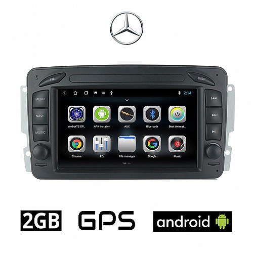 MERCEDES CLK (W209) 1999-2004 Android οθόνη αυτοκίνητου 2GB με GPS WI-FI DSP (ηχοσύστημα αφής 7" ιντσών Benz OEM Youtube Playstore MP3 USB Radio Bluetooth 4x60W Mirrorlink εργοστασιακού τύπου) ME552