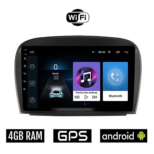 MERCEDES SL (R230) 2006-2012 Android οθόνη αυτοκίνητου 4GB με GPS WI-FI (ηχοσύστημα αφής 9" ιντσών OEM Youtube Playstore MP3 USB Radio Bluetooth Mirrorlink εργοστασιακή, 4x60W, Benz)
