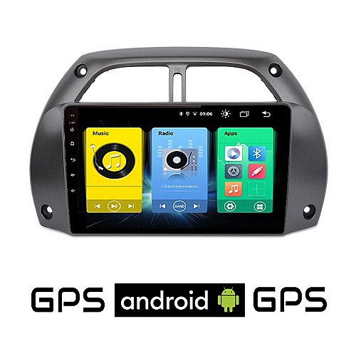 TOYOTA RAV 4 (2000-2006) Android οθόνη αυτοκίνητου με GPS WI-FI (ηχοσύστημα αφής 9" ιντσών OEM Youtube Playstore MP3 USB Radio Bluetooth Mirrorlink εργοστασιακή, 4x60W, AUX) TO56