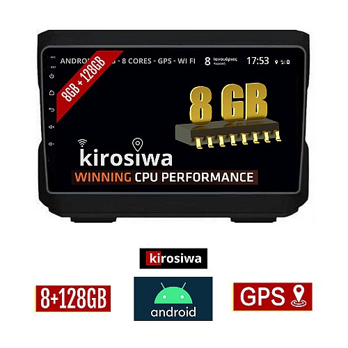 KIROSIWA 8GB + 128GB JEEP GRAND CHEROKEE (2007-2011) Android οθόνη αυτοκίνητου με GPS WI-FI (ηχοσύστημα αφής 10" ιντσών OEM Youtube Playstore MP3 USB Radio Bluetooth Mirrorlink DSP Apple Carplay Android Auto 4G Sim Card 4x60W, AUX) AR-1144