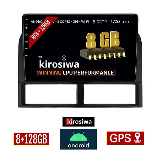 KIROSIWA 8GB + 128GB JEEP GRAND CHEROKEE (1999-2004) Android οθόνη αυτοκίνητου με GPS WI-FI (ηχοσύστημα αφής 9" ιντσών OEM Youtube Playstore MP3 USB Radio Bluetooth Mirrorlink DSP Apple Carplay Android Auto 4G Sim Card 4x60W, AUX)