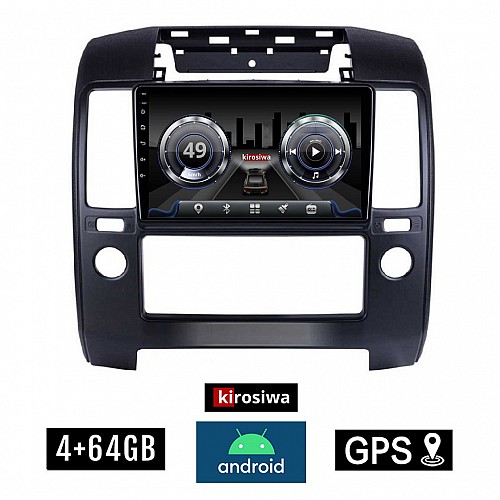 KIROSIWA 4+64GB NISSAN NAVARA D40 (2006-2011) Android οθόνη αυτοκίνητου 4GB με GPS WI-FI (ηχοσύστημα αφής 9" ιντσών Youtube Playstore MP3 USB Radio Bluetooth Mirrorlink  DSP 4x60W Apple Carplay Android Auto D 40)