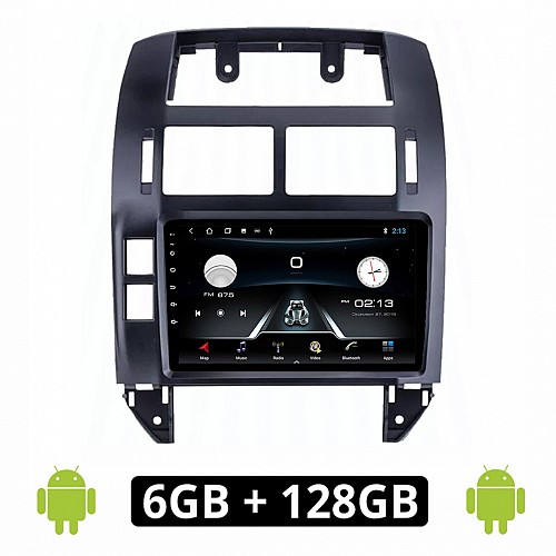 VOLKSWAGEN VW POLO (2002-2009) Android οθόνη αυτοκίνητου 6GB με GPS WI-FI (ηχοσύστημα αφής 9" ιντσών OEM Youtube Playstore MP3 USB Radio Bluetooth Mirrorlink εργοστασιακή, 4 x 60W, AUX)  VO65-6GB