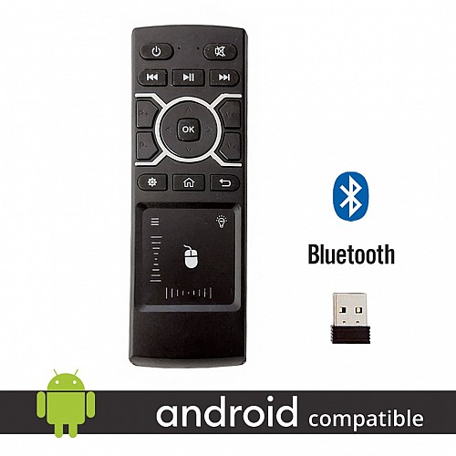 Bluetooth χειριστήριο με ενσωματωμένο ποντίκι (mouse) για Android οθόνες αυτοκινήτου (ασύρματο remote control χειρός οθόνη κοντρόλ multimedia universal 1-DIN 2-DIN χεριού ραδιόφωνο 1DIN 2DIN κλήσεις ένταση)  #1356