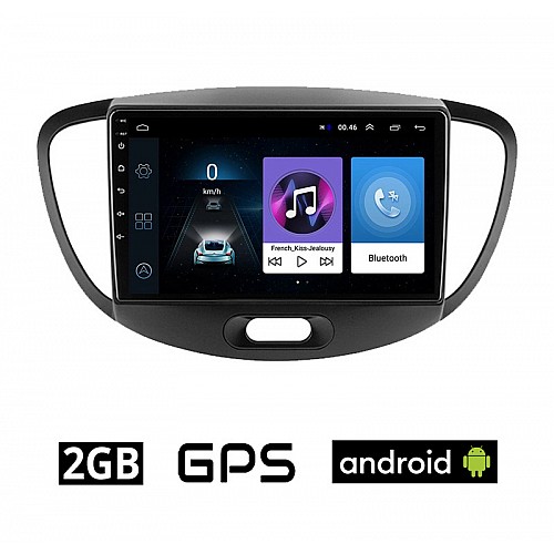 HYUNDAI i10 (2008 - 2013) Android οθόνη αυτοκίνητου 2GB με GPS WI-FI (ηχοσύστημα αφής 9" ιντσών OEM Youtube Playstore MP3 USB Radio Bluetooth Mirrorlink εργοστασιακή, 4x60W, AUX) HY322-2GB
