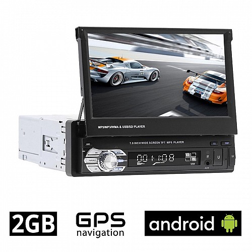 Android (2GB) αναδιπλούμενη οθόνη 7" ιντσών με GPS (ηχοσύστημα αυτοκινήτου WI-FI Youtube USB 1-DIN MP3 MP5 Bluetooth 1DIN Mirrorlink 4x60W Universal) SU97012