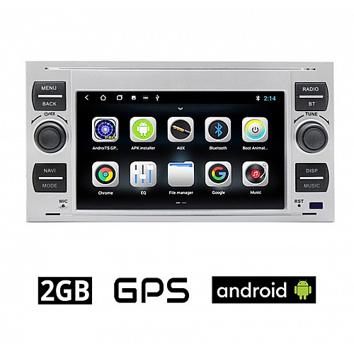 FORD FIESTA (2006-2008) Android οθόνη αυτοκίνητου 2GB με GPS WI-FI DSP (ηχοσύστημα αφής 7" ιντσών OEM Youtube Playstore MP3 USB Radio Bluetooth 4x60W Mirrorlink εργοστασιακού τύπου, ασημί) FO68