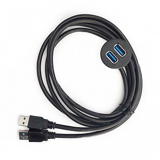 Διπλό USB καλώδιο προέκτασης για Android οθόνες αυτοκινήτου (USB 3.0 χωνευτό 1 μέτρο mtr μήκος 1-DIN 2-DIN επέκταση του εργοστασιακές ΟΕΜ universal ταμπλό θύρα υψηλής ταχύτητας) USB1433