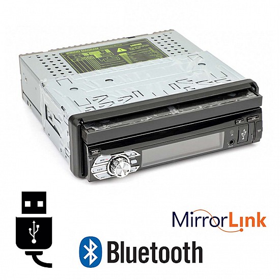 Αναδιπλούμενη οθόνη αυτοκινήτου 7" ιντσών multimedia 9501 (ΕΛΛΗΝΙΚΟ ΜΕΝΟΥ, USB, 1DIN, MP3, MP5, Bluetooth, 1 DIN, Mirrorlink, Universal, SD card, 4x60W)