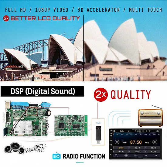 Mp5 Player 7’ – 1 Din Όθονη Bluetooth, USB, FM Radio, Aux