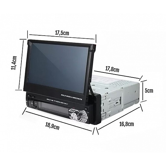 Αναδιπλούμενη οθόνη αυτοκινήτου 7" ιντσών multimedia 9501 (ΕΛΛΗΝΙΚΟ ΜΕΝΟΥ, USB, 1DIN, MP3, MP5, Bluetooth, 1 DIN, Mirrorlink, Universal, SD card, 4x60W)