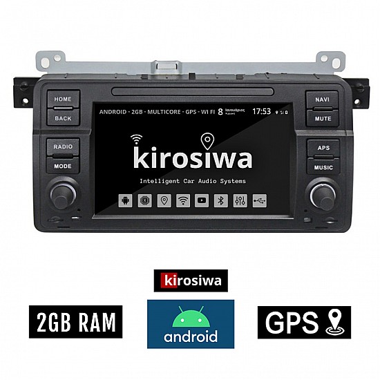 KIROSIWA 2GB BMW E46 (1998 - 2005) Android GPS οθόνη αυτοκίνητου (WI-FI ηχοσύστημα αφής 7" ιντσών OEM Youtube 4x60W Playstore MP3 USB Radio Bluetooth Mirrorlink σειρά 3 Ε46 Μ3 318i 320i 325i εργοστασιακού τύπου) DX-71270