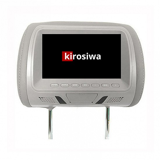 Προσκέφαλα αυτοκινήτου με οθόνη 7" ιντσών (Kirosiwa video USB Γκρι χρώμα grey δερμάτινα microSD ράδιο MP5 MP3 οθόνη 1-DIN 2-DIN τραγούδια παιχνίδια ταινίες) 1 τεμάχιο RX-9645
