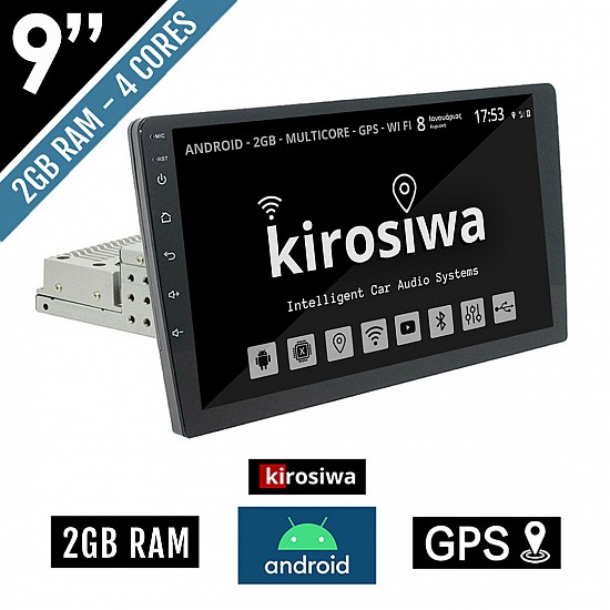 Android Kirosiwa οθόνη αφής 9" ιντσών (1-DIN) με 2GB, GPS, WI-FI (playstore youtube USB 1DIN MP3 MP5 bluetooth mirrorlink universal 4x60W radio Ελληνικός πλοηγός ηχοσύστημα αυτοκινήτου) KLS-8103