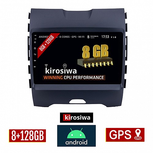 KIROSIWA 8GB + 128GB FORD EDGE (μετά το 2015) Android οθόνη αυτοκίνητου με GPS WI-FI (ηχοσύστημα αφής 9" ιντσών Youtube Playstore MP3 USB Radio Bluetooth Mirrorlink DSP Apple Carplay Android Auto 4G Sim Card 4x60W) AC-4579