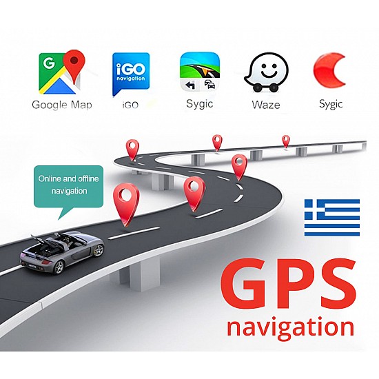 Media Station Kirosiwa Android GPS 8" ιντσών για το ταμπλό του αυτοκινήτου (2GB WI-FI Playstore USB Youtube DVR καταγραφικό οθόνη Ελληνικός πλοηγός GPS Bluetooth Mirrorlink Universal 4x60W ηχοσύστημα ραδιόφωνο) KLS-8068