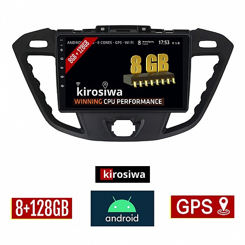 KIROSIWA 8GB + 128GB FORD TRANSIT CUSTOM (μετά το 2013) Android οθόνη αυτοκίνητου με GPS WI-FI (ηχοσύστημα αφής 9" ιντσών OEM Youtube Playstore MP3 USB Radio Bluetooth Mirrorlink DSP Apple Carplay Android Auto 4G Sim Card 4x60W, AUX) FE-1292