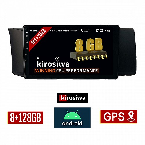 KIROSIWA 8GB + 128GB SUBARU BRZ (μετά το 2012) Android οθόνη αυτοκίνητου με GPS WI-FI (ηχοσύστημα αφής 9" ιντσών OEM Youtube Playstore MP3 USB Radio Bluetooth Mirrorlink DSP Apple Carplay Android Auto 4G Sim Card 4x60W, AUX) BR-1485