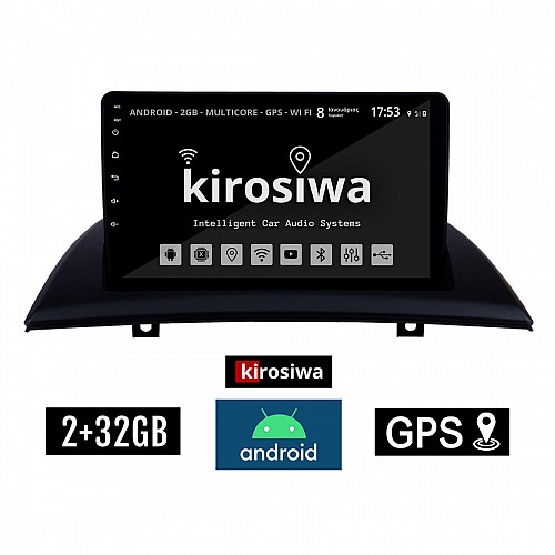 KIROSIWA 2+32GB BMW X3 E83 (2003 - 2010) Android οθόνη αυτοκίνητου 2GB με GPS WI-FI (ηχοσύστημα αφής 9" ιντσών OEM Youtube Playstore MP3 USB Radio Bluetooth Mirrorlink Χ3 Ε83 εργοστασιακή, 4x60W, AUX) DX-71286