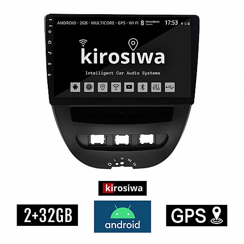 KIROSIWA 2+32GB TOYOTA AYGO (2005 - 2014) Android οθόνη αυτοκίνητου 2GB με GPS WI-FI (ηχοσύστημα αφής 10" ιντσών OEM Youtube Playstore MP3 USB Radio Bluetooth Mirrorlink εργοστασιακή, AUX, 4x60W) CR-3823