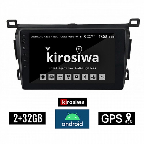 KIROSIWA 2+32GB TOYOTA RAV4 (2013 -  2019) Android οθόνη αυτοκίνητου 2GB με GPS WI-FI (ηχοσύστημα αφής 9" ιντσών OEM RAV 4 Youtube Playstore MP3 USB Radio Bluetooth Mirrorlink εργοστασιακή, 4 x 60W) CR-3831