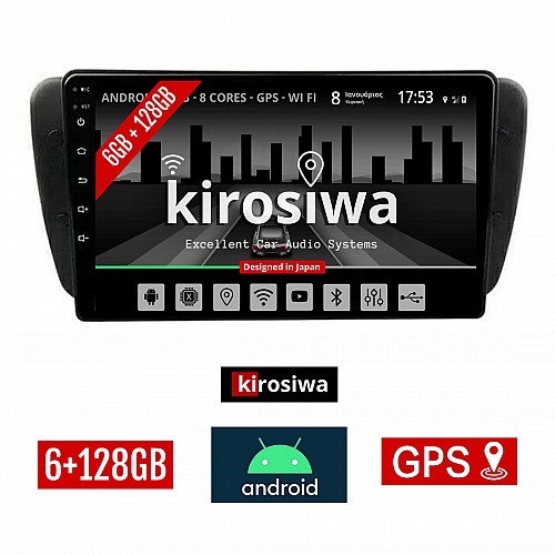 KIROSIWA 6+128GB SEAT IBIZA (2008 - 2015) Android οθόνη αυτοκίνητου 6GB με GPS WI-FI (ηχοσύστημα αφής 9" ιντσών OEM Youtube Playstore MP3 USB Radio Bluetooth Mirrorlink DSP Apple Carplay Android Auto 4G SIM card 4x60W, AUX) KR-77186