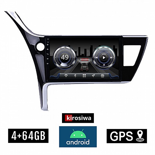 KIROSIWA 4+64GB TOYOTA COROLLA (2017 - 2019) Android οθόνη αυτοκίνητου 4GB με GPS WI-FI (ηχοσύστημα αφής 10" ιντσών OEM Youtube Playstore MP3 USB Radio Bluetooth Mirrorlink  DSP 4x60W Apple Carplay Android Auto 4G SIM card) RX-9269