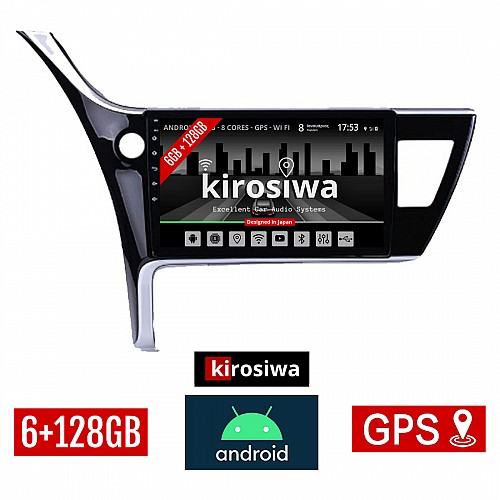 KIROSIWA 6+128GB TOYOTA COROLLA (2017 - 2019) Android οθόνη αυτοκίνητου 6GB με GPS WI-FI (ηχοσύστημα αφής 10" ιντσών OEM Youtube Playstore MP3 USB Radio Bluetooth Mirrorlink DSP Apple Carplay Android Auto 4G SIM card AUX, 4x60W) RX-9270