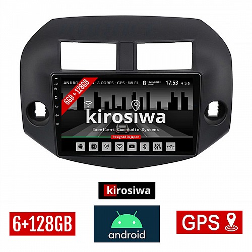 KIROSIWA 6+128GB TOYOTA RAV4 (2006 - 2012) Android οθόνη αυτοκίνητου 6GB με GPS WI-FI (ηχοσύστημα αφής 10" ιντσών OEM RAV 4 Youtube Playstore MP3 USB Radio Bluetooth Mirrorlink DSP Apple Carplay Android Auto 4G SIM card 4 x 60W) RX-9276