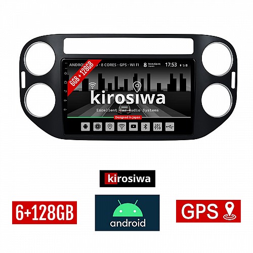 KIROSIWA 6+128GB Volkswagen TIGUAN (2009 - 2016) Android οθόνη αυτοκίνητου 6GB με GPS WI-FI (VW ηχοσύστημα αφής 9" ιντσών OEM Youtube Playstore MP3 USB Radio Bluetooth Mirrorlink μαύρο, 4x60W) RX-9294